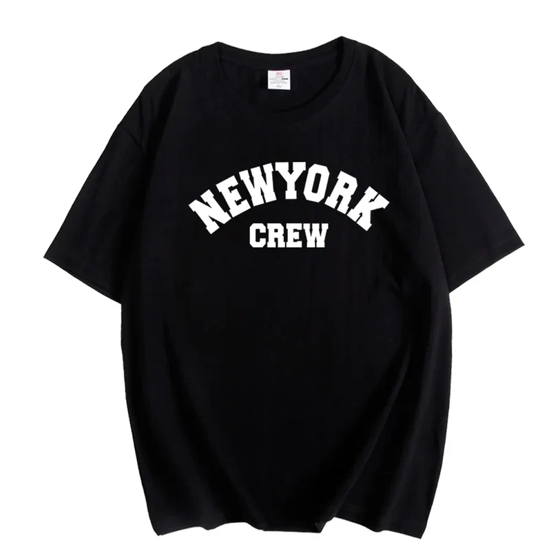 Damen Sommer Top New York Hipster T-Shirt Rundhals Streetwear lockeres Damentop