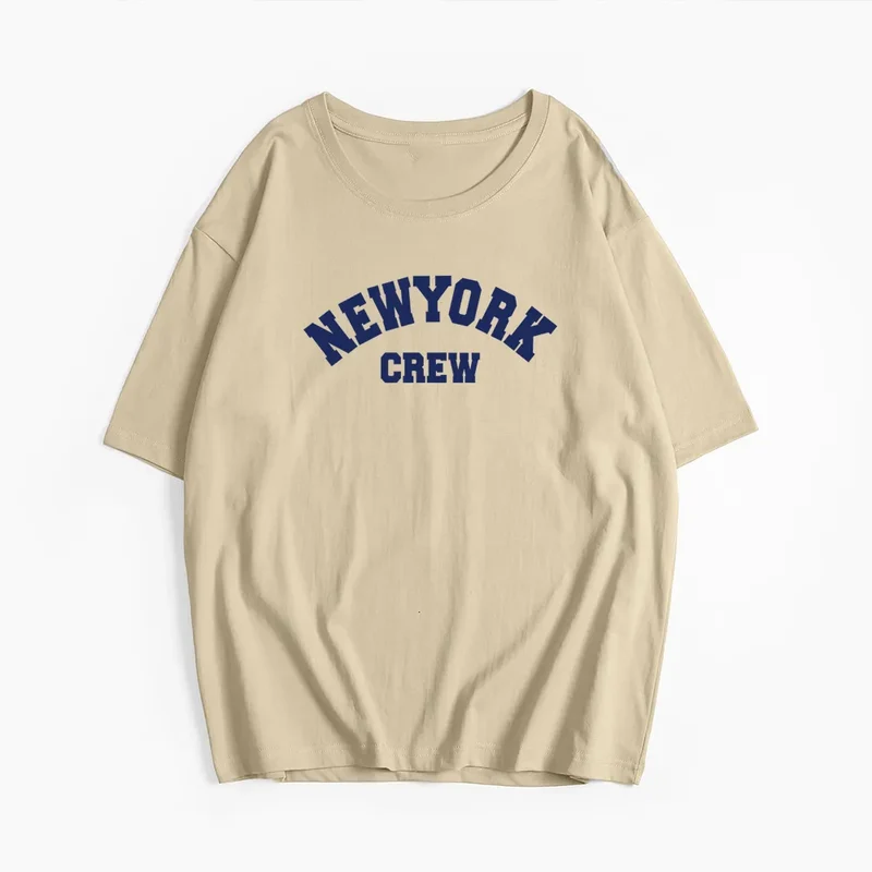 Damen Sommer Top New York Hipster T-Shirt Rundhals Streetwear lockeres Damentop
