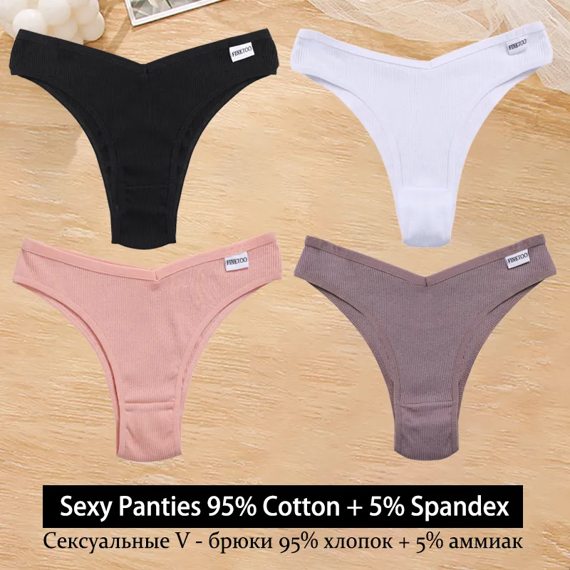 4Stk Frauen Baumwolle Tanga Höschen Sexy Schlüpfer Slip Dessous Unterwäsche