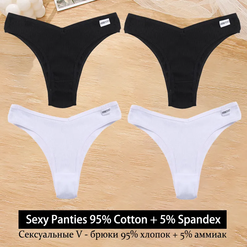 4Stk Frauen Baumwolle Tanga Höschen Sexy Schlüpfer Slip Dessous Unterwäsche