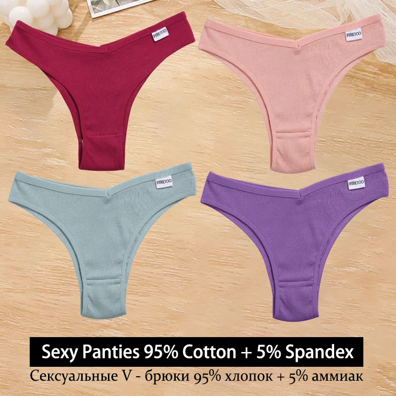 4Stk Frauen Baumwolle Tanga Höschen Sexy Schlüpfer Slip Dessous Unterwäsche
