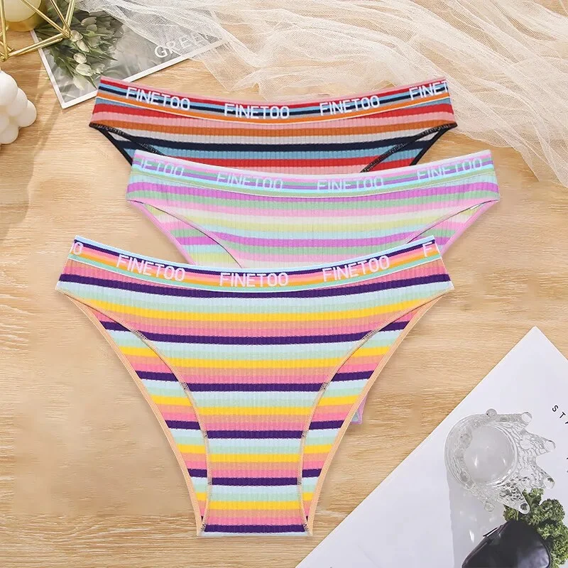 3Stk Frauen Baumwolle Tanga Höschen Sexy Schlüpfer Slip Dessous Unterwäsche