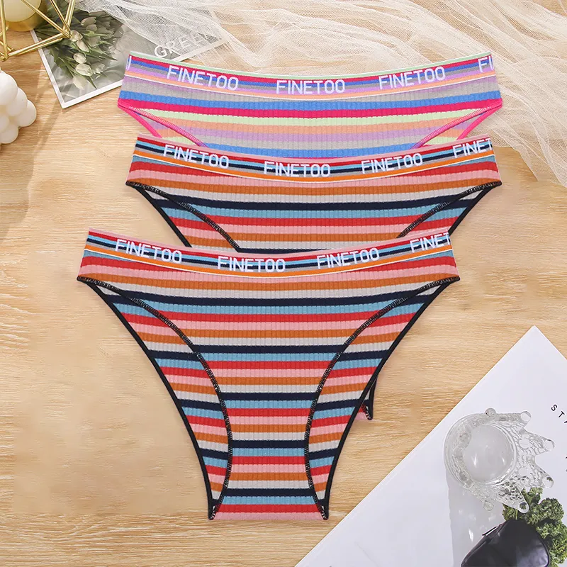 3Stk Frauen Baumwolle Tanga Höschen Sexy Schlüpfer Slip Dessous Unterwäsche