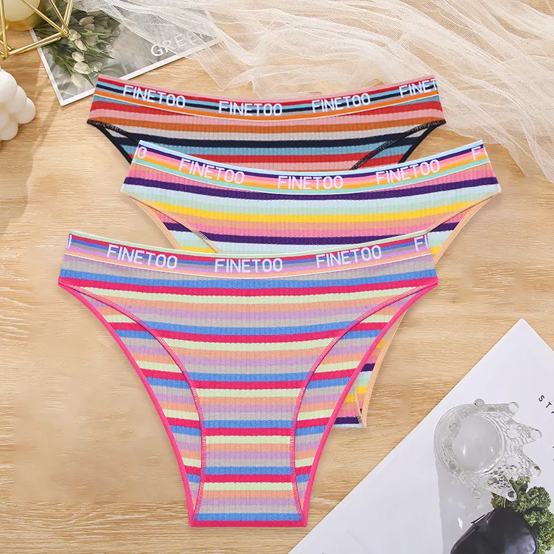 3Stk Frauen Baumwolle Tanga Höschen Sexy Schlüpfer Slip Dessous Unterwäsche