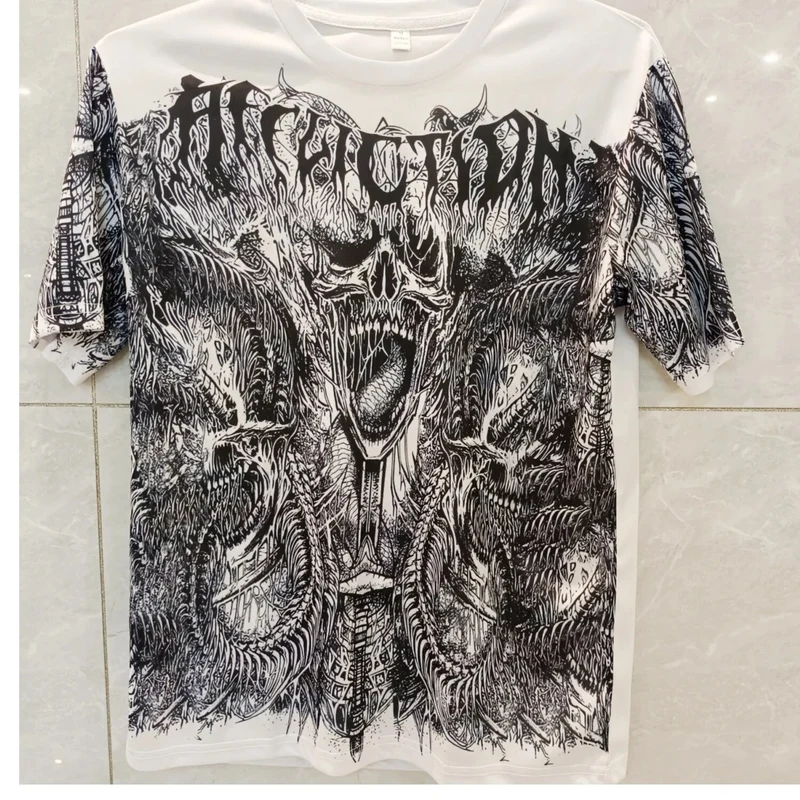 Herren Fashion Vintage 3D T-Shirt Rundhals Unisex Sommer Streetwear