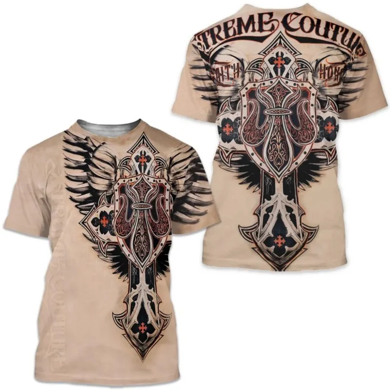Herren Fashion Vintage 3D T-Shirt Rundhals Unisex Sommer Streetwear