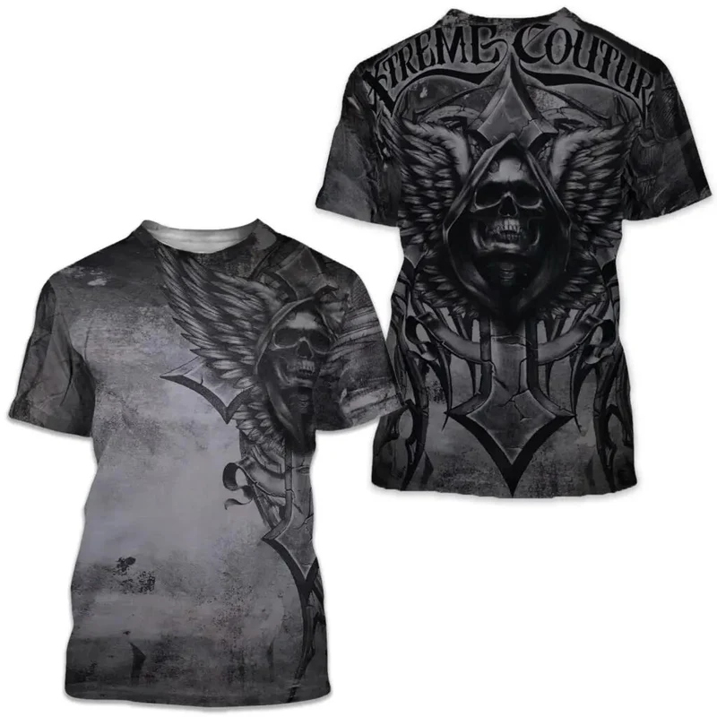 Herren Fashion Vintage 3D T-Shirt Rundhals Unisex Sommer Streetwear