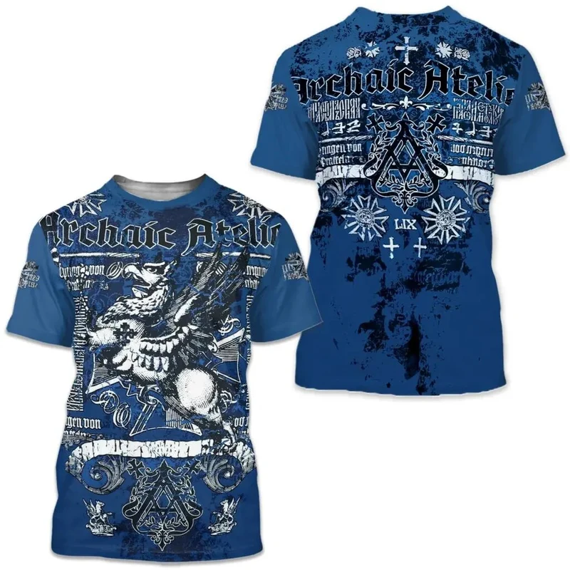 Herren Fashion Vintage 3D T-Shirt Rundhals Unisex Sommer Streetwear
