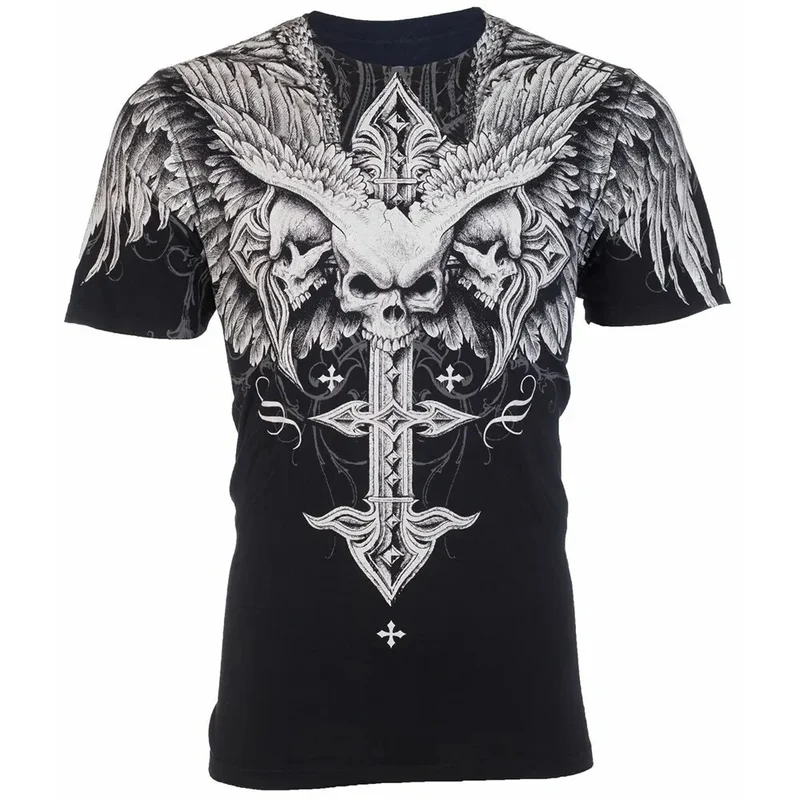 Herren Fashion Vintage 3D T-Shirt Rundhals Unisex Sommer Streetwear