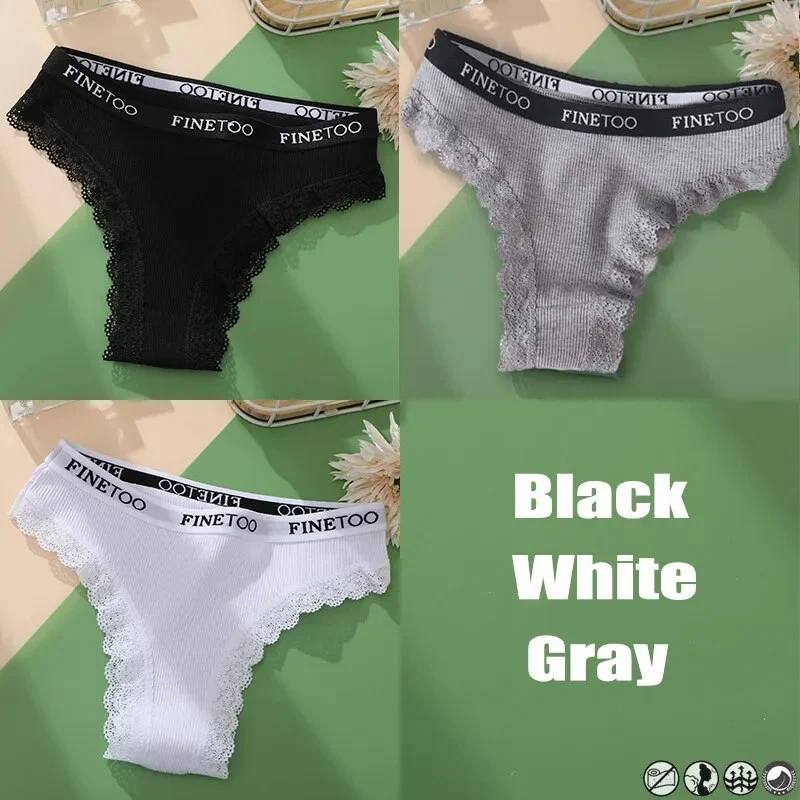 3Stk Frauen Spitze Tanga Höschen Sexy Schlüpfer Slip Dessous Unterwäsche