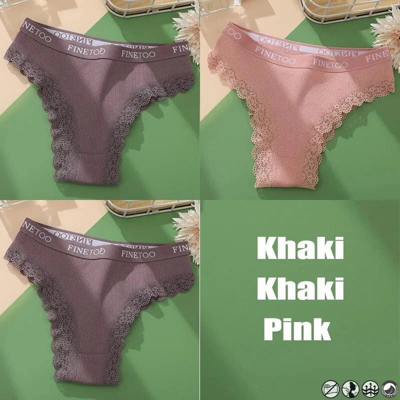 3Stk Frauen Spitze Tanga Höschen Sexy Schlüpfer Slip Dessous Unterwäsche