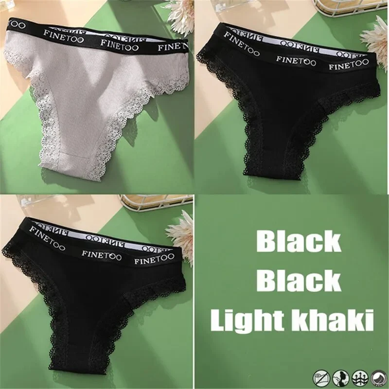 3Stk Frauen Spitze Tanga Höschen Sexy Schlüpfer Slip Dessous Unterwäsche