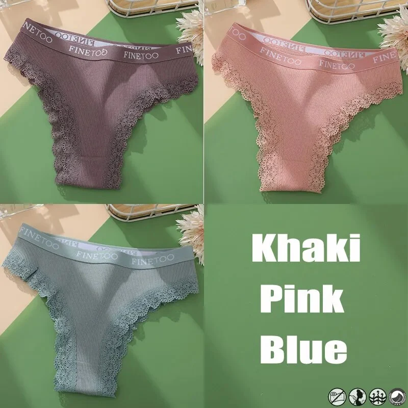 3Stk Frauen Spitze Tanga Höschen Sexy Schlüpfer Slip Dessous Unterwäsche
