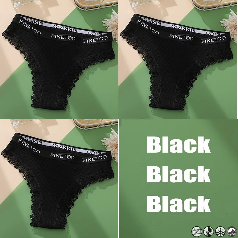 3Stk Frauen Spitze Tanga Höschen Sexy Schlüpfer Slip Dessous Unterwäsche