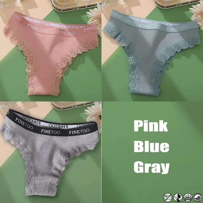 3Stk Frauen Spitze Tanga Höschen Sexy Schlüpfer Slip Dessous Unterwäsche