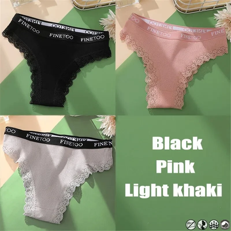 3Stk Frauen Spitze Tanga Höschen Sexy Schlüpfer Slip Dessous Unterwäsche
