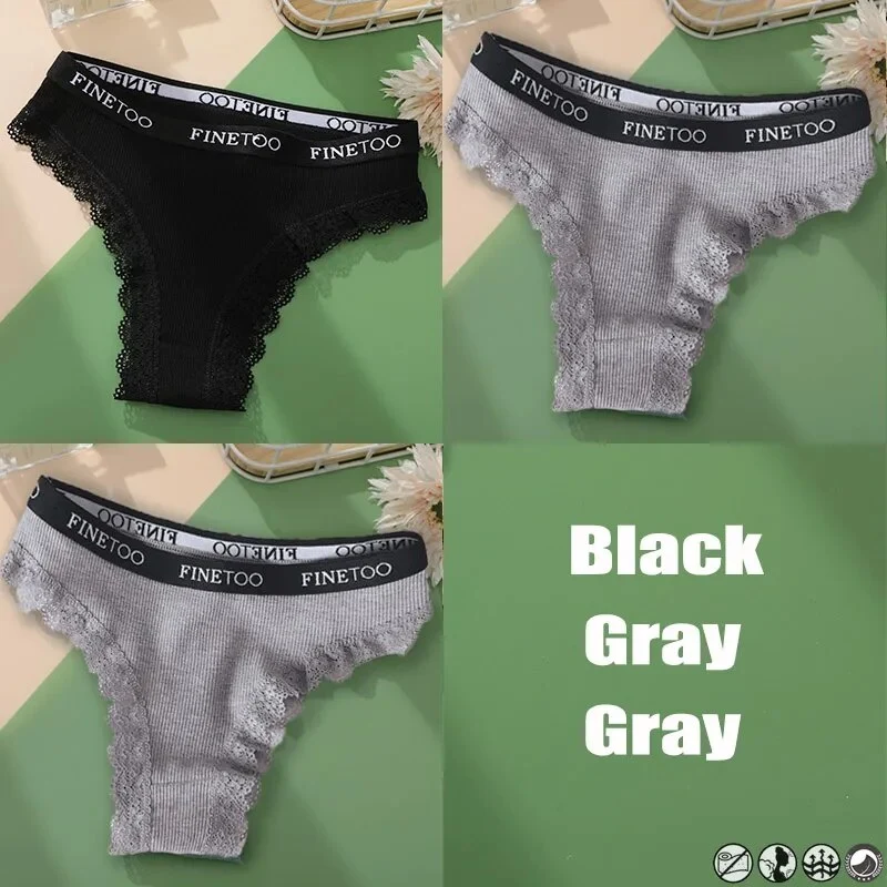 3Stk Frauen Spitze Tanga Höschen Sexy Schlüpfer Slip Dessous Unterwäsche