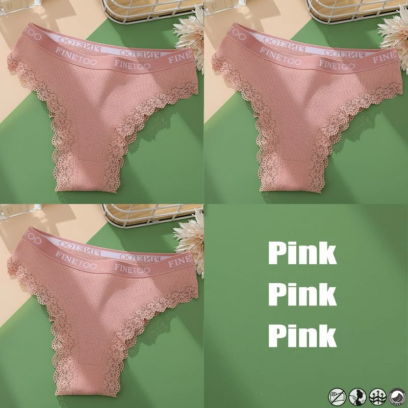 3Stk Frauen Spitze Tanga Höschen Sexy Schlüpfer Slip Dessous Unterwäsche