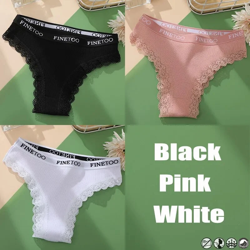 3Stk Frauen Spitze Tanga Höschen Sexy Schlüpfer Slip Dessous Unterwäsche