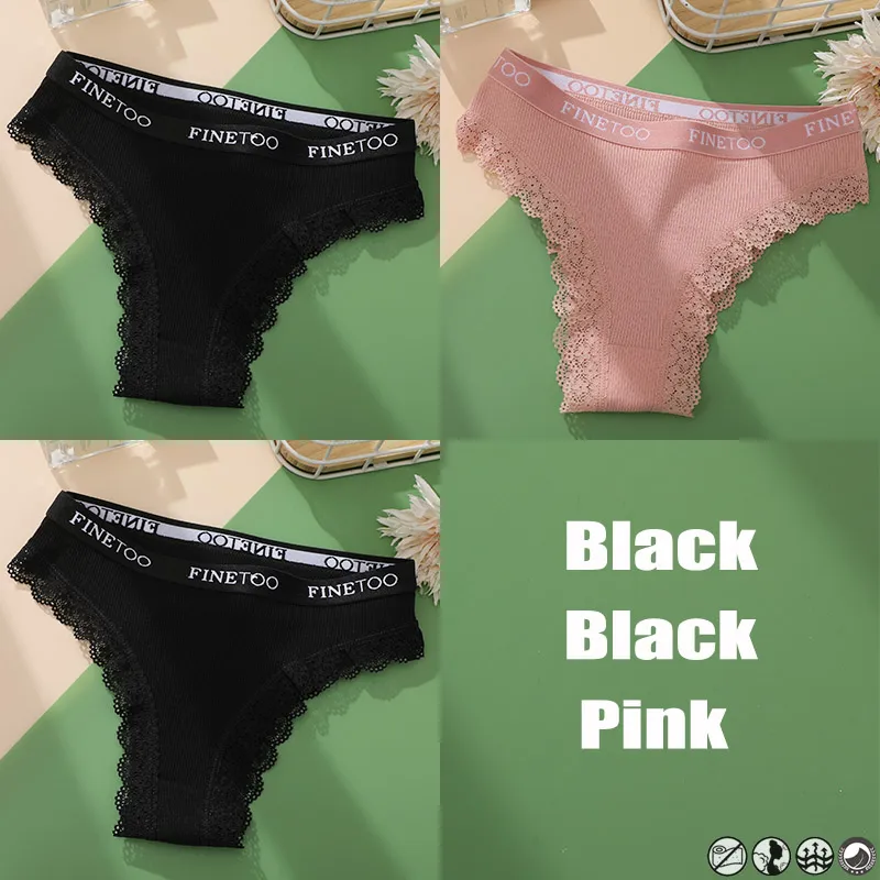3Stk Frauen Spitze Tanga Höschen Sexy Schlüpfer Slip Dessous Unterwäsche