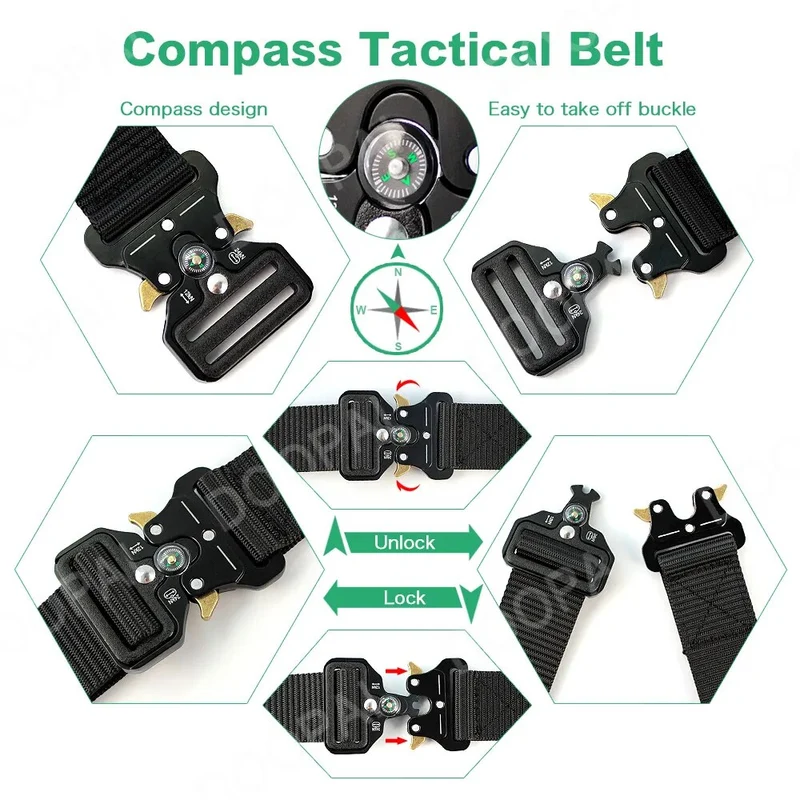 Herren Gürtel Armee Militär Military Belt Nylon Taktische Schnalle