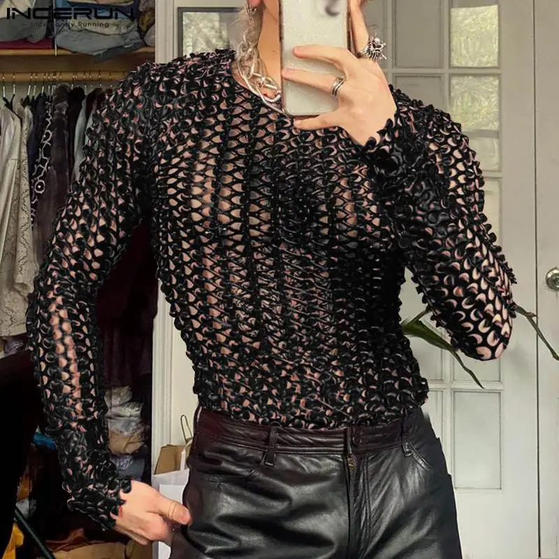 Fetisch Fashion Männer Sexy Bodysuits Herren Body Shirts Hemd Transparent Club