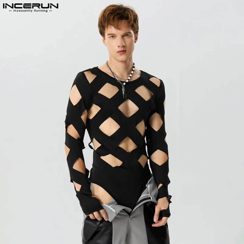 Fetisch Fashion Männer Sexy Bodysuits Herren Body Shirts Hemd Transparent Club
