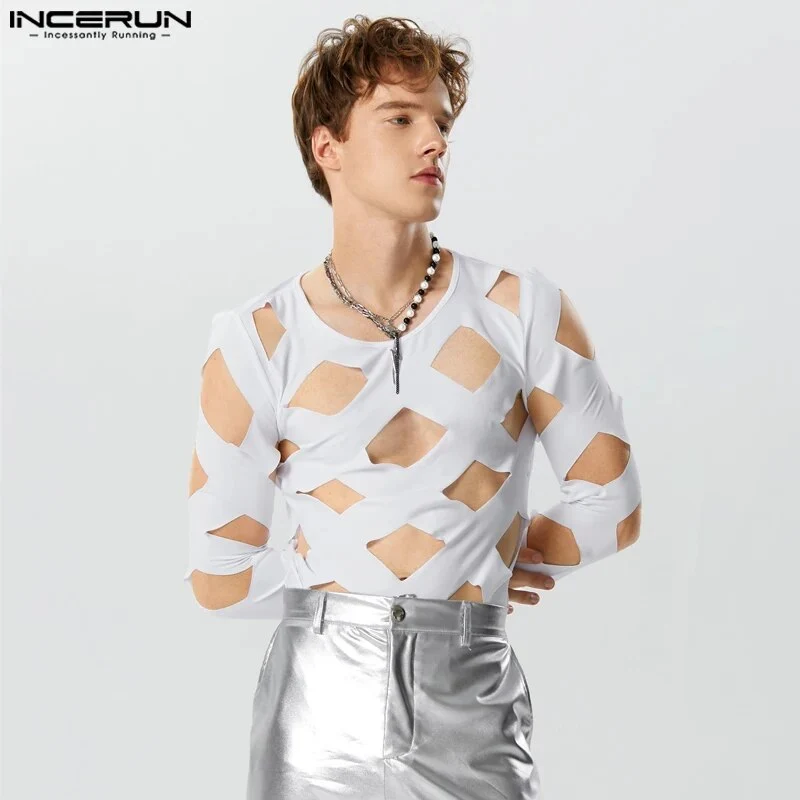 Fetisch Fashion Männer Sexy Bodysuits Herren Body Shirts Hemd Transparent Club