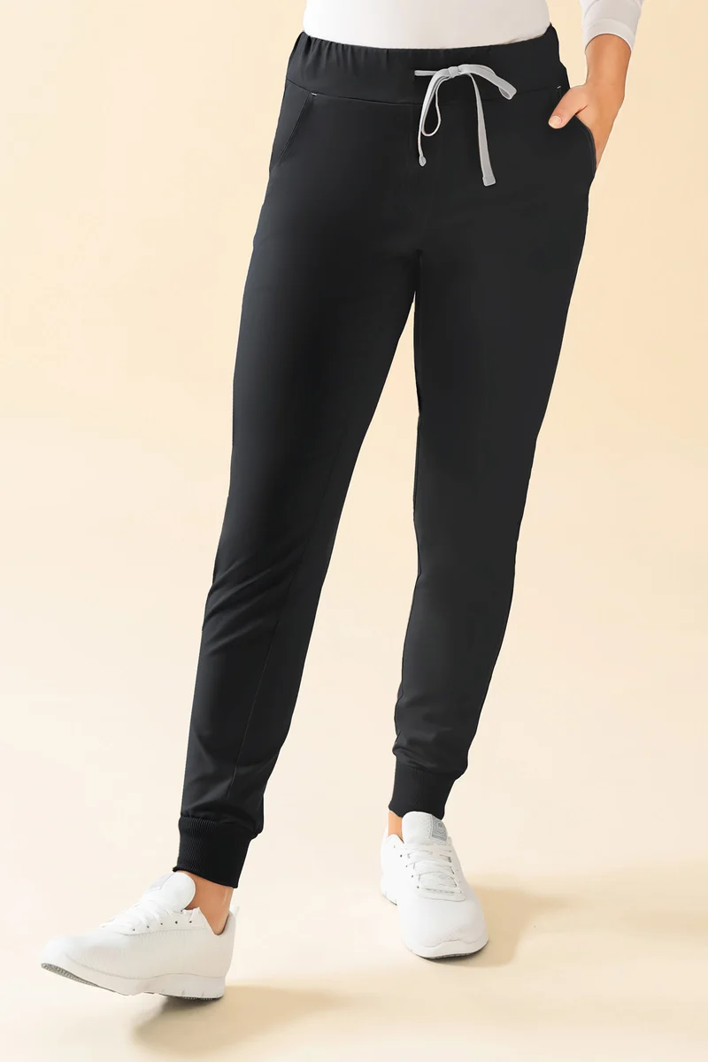 KAERE Hose Damen - Saumbündchen ohne Beintaschen schwarz