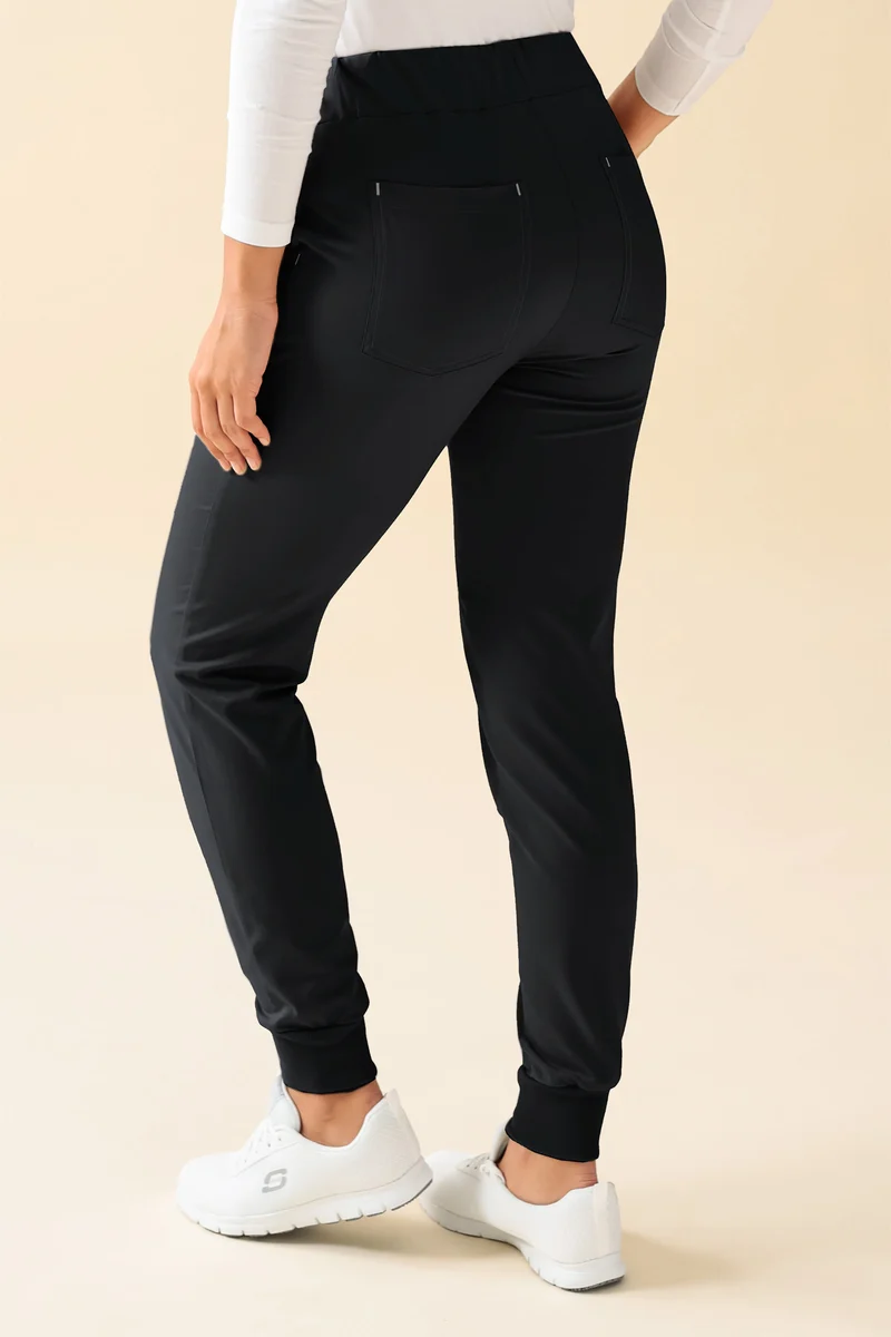KAERE Hose Damen - Saumbündchen ohne Beintaschen schwarz