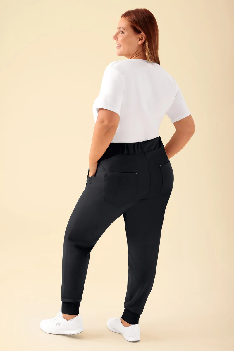 KAERE Hose Damen - Saumbündchen ohne Beintaschen schwarz