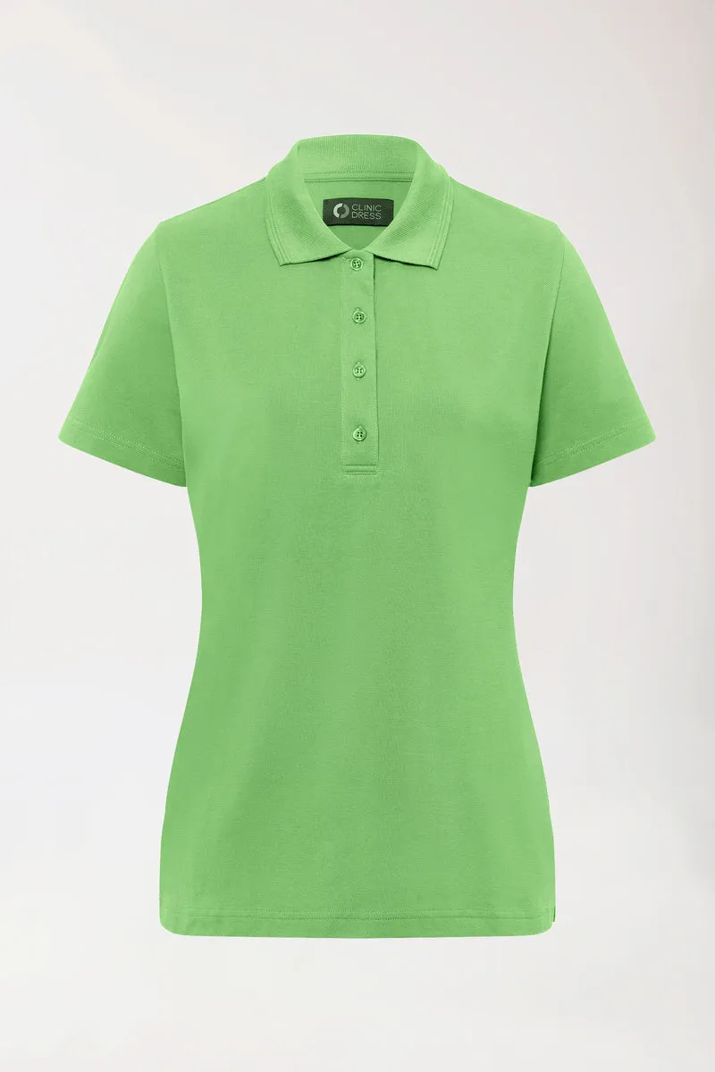 COMFY FLEX Stretch Shirt Damen - Polokragen apfelgrün