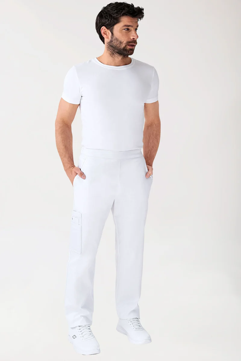 CLINIC STRETCH Hose Unisex - mit Beintasche Kurzgr. weiß