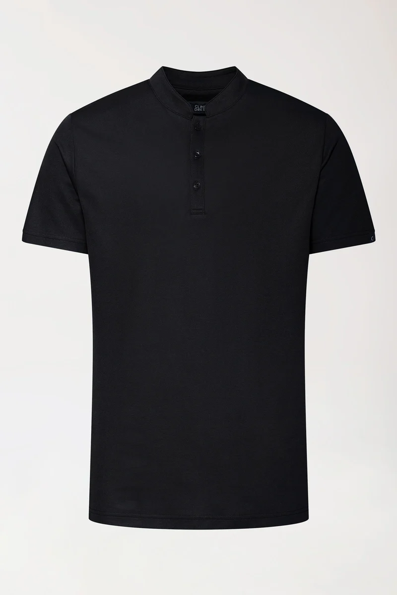 COMFY FLEX Stretch Shirt Herren - Stehkragen schwarz