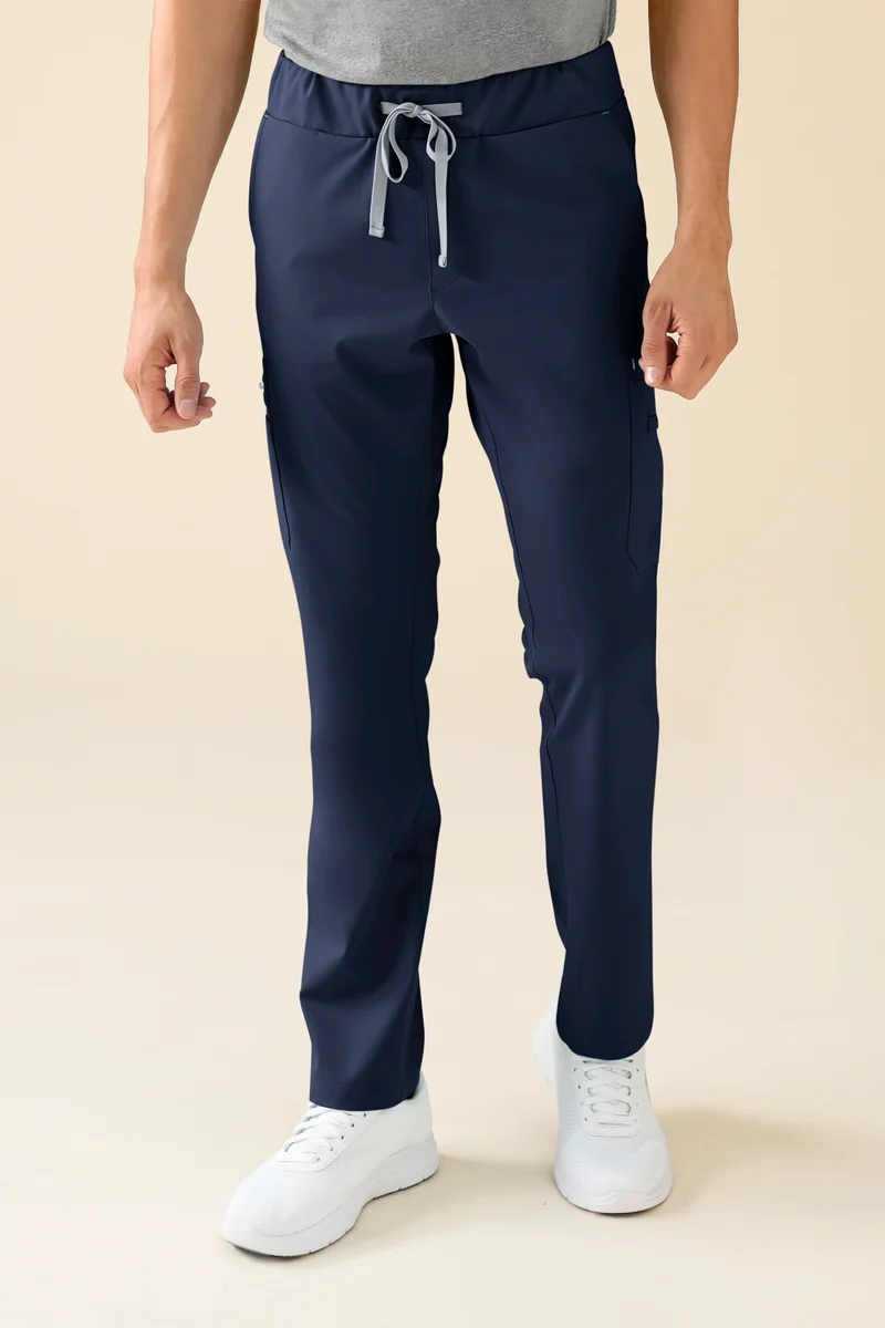 KAERE Hose Herren - gerader Saum mit Beintaschen navy