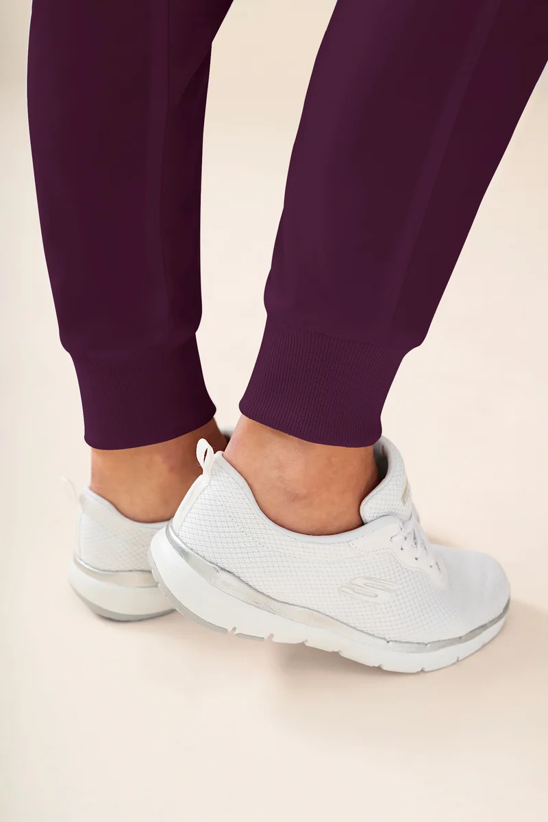 KAERE Hose Damen - Saumbündchen mit Beintaschen pflaume
