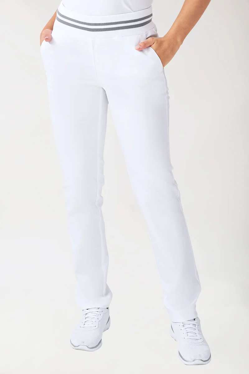 Stretch Hose Damen - Strickbund weiß/grau