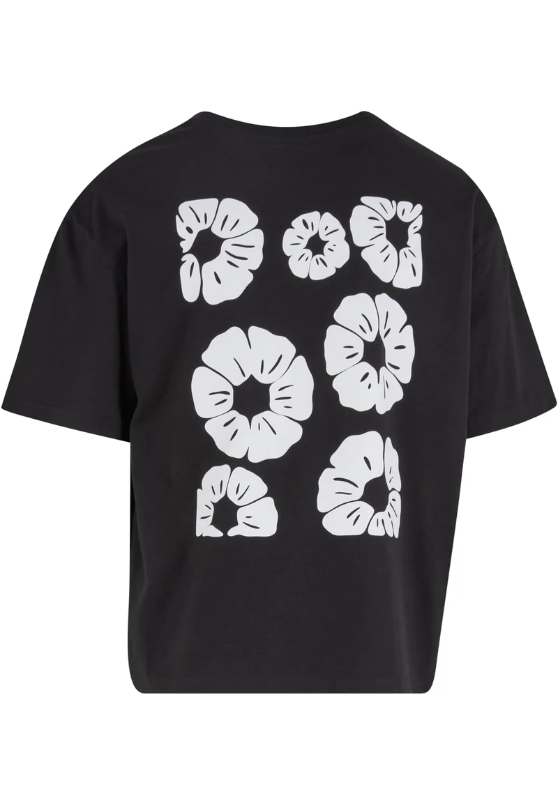 MT Bold Flowers Cropped Oversize Tee