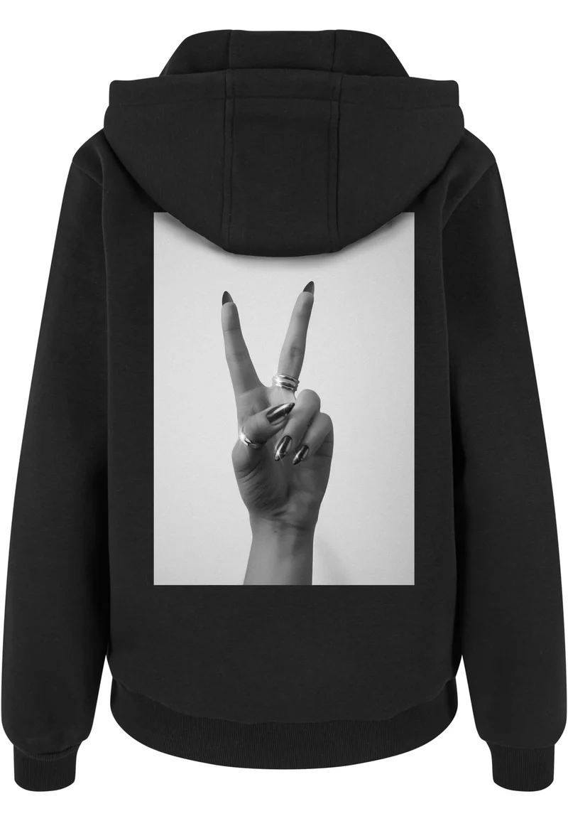 MT Girls Peace Hand Ladies Fluffy Hoody
