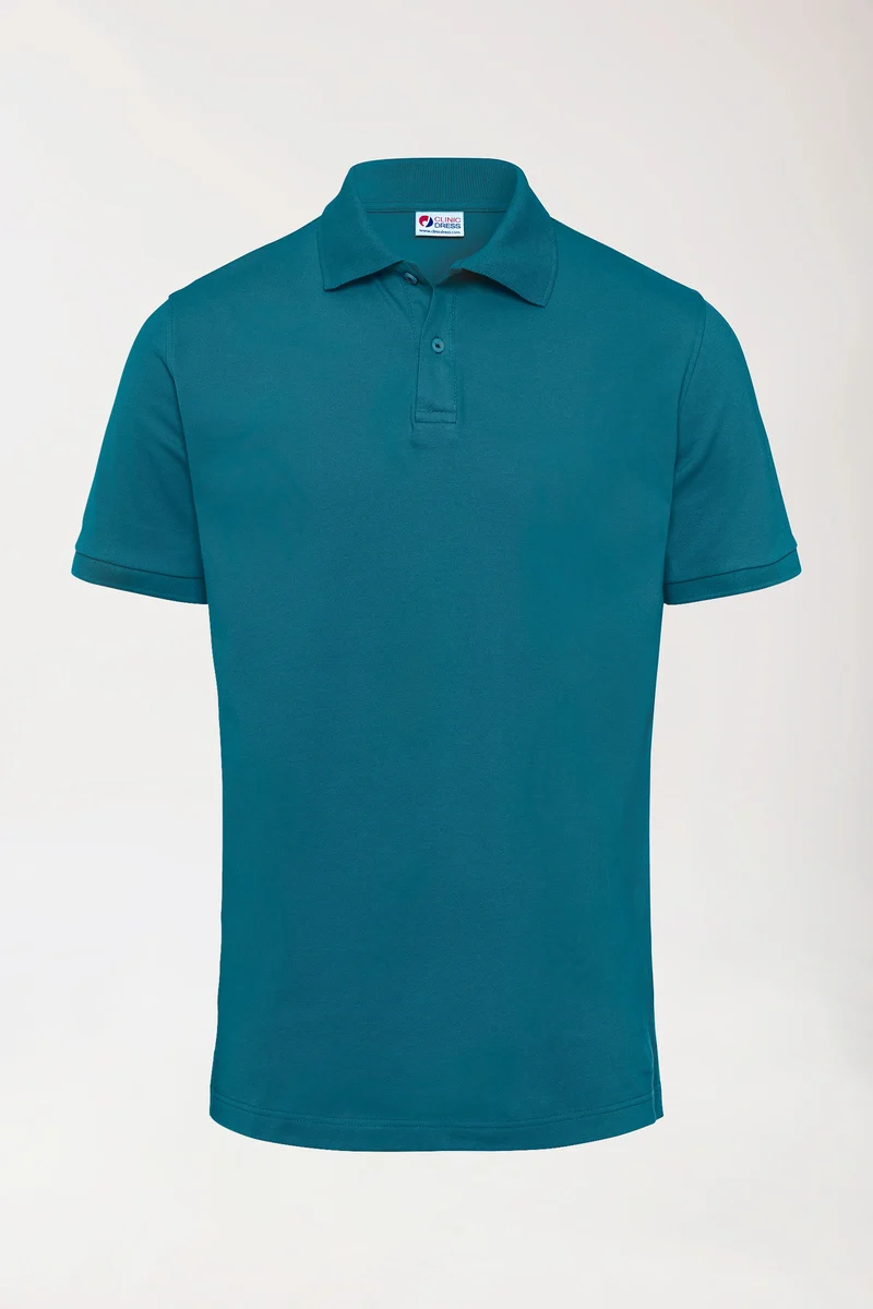 Stretch Shirt Herren - Polokragen petrol