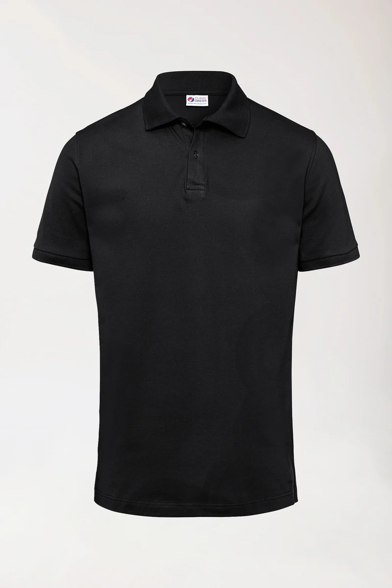 Stretch Shirt Herren - Polokragen schwarz