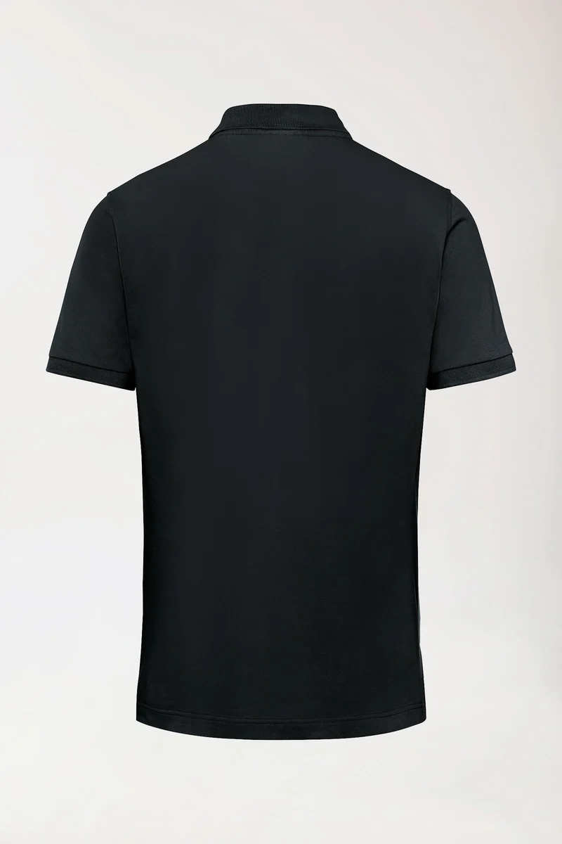 Stretch Shirt Herren - Polokragen schwarz