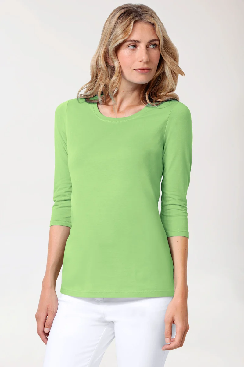 CORE Shirt Damen - 3/4 Arm apfelgrün