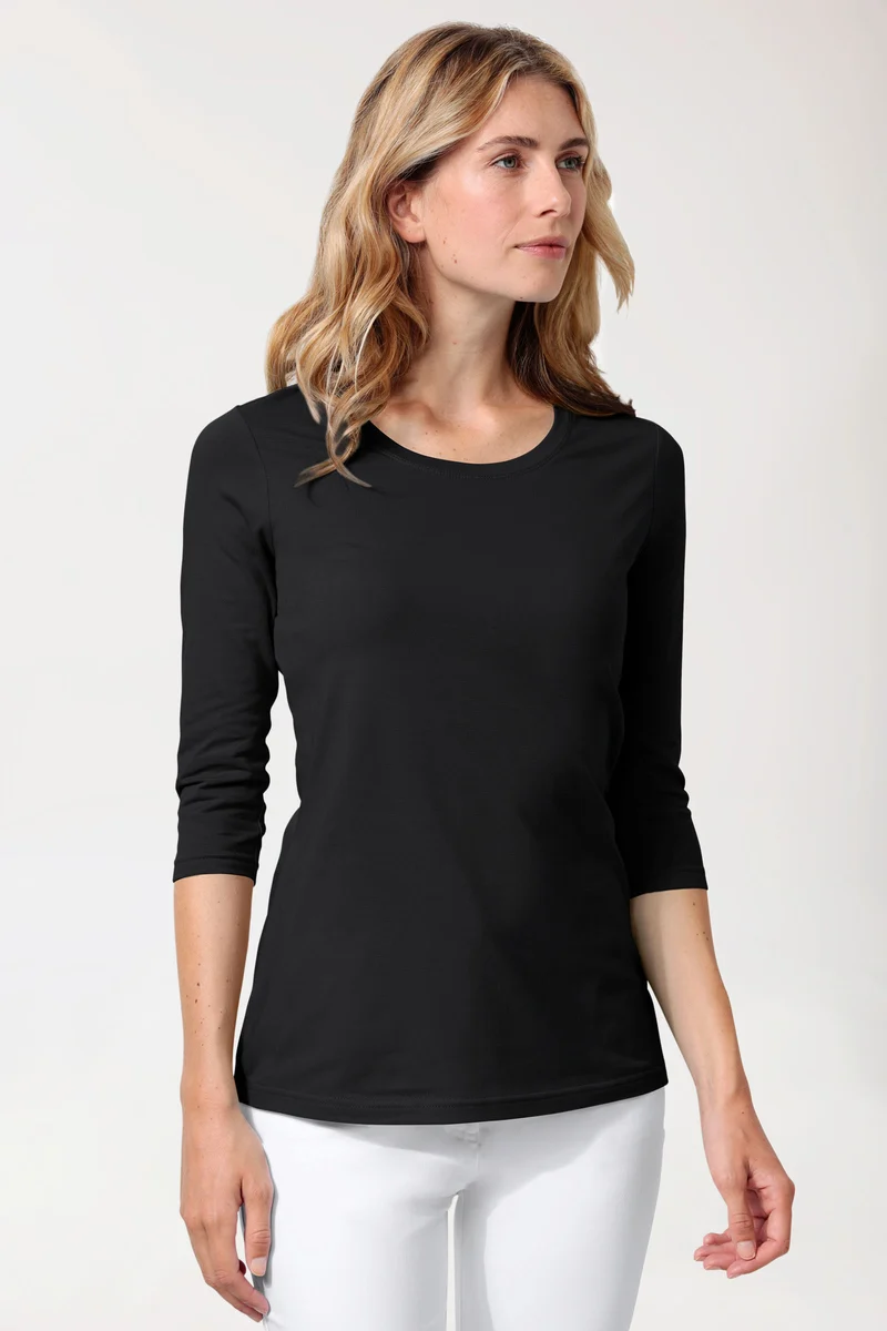 CORE Shirt Damen - 3/4 Arm schwarz