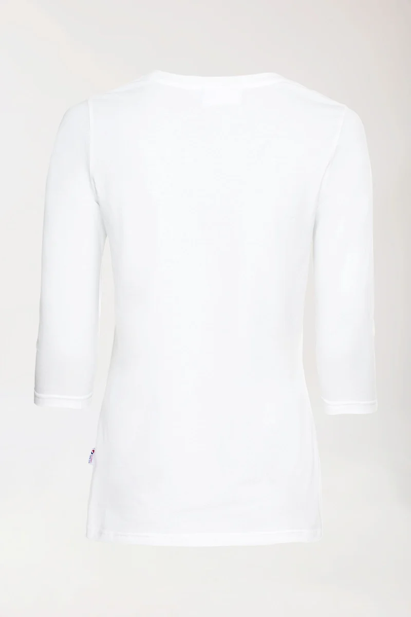 CORE Shirt Damen - 3/4 Arm weiß