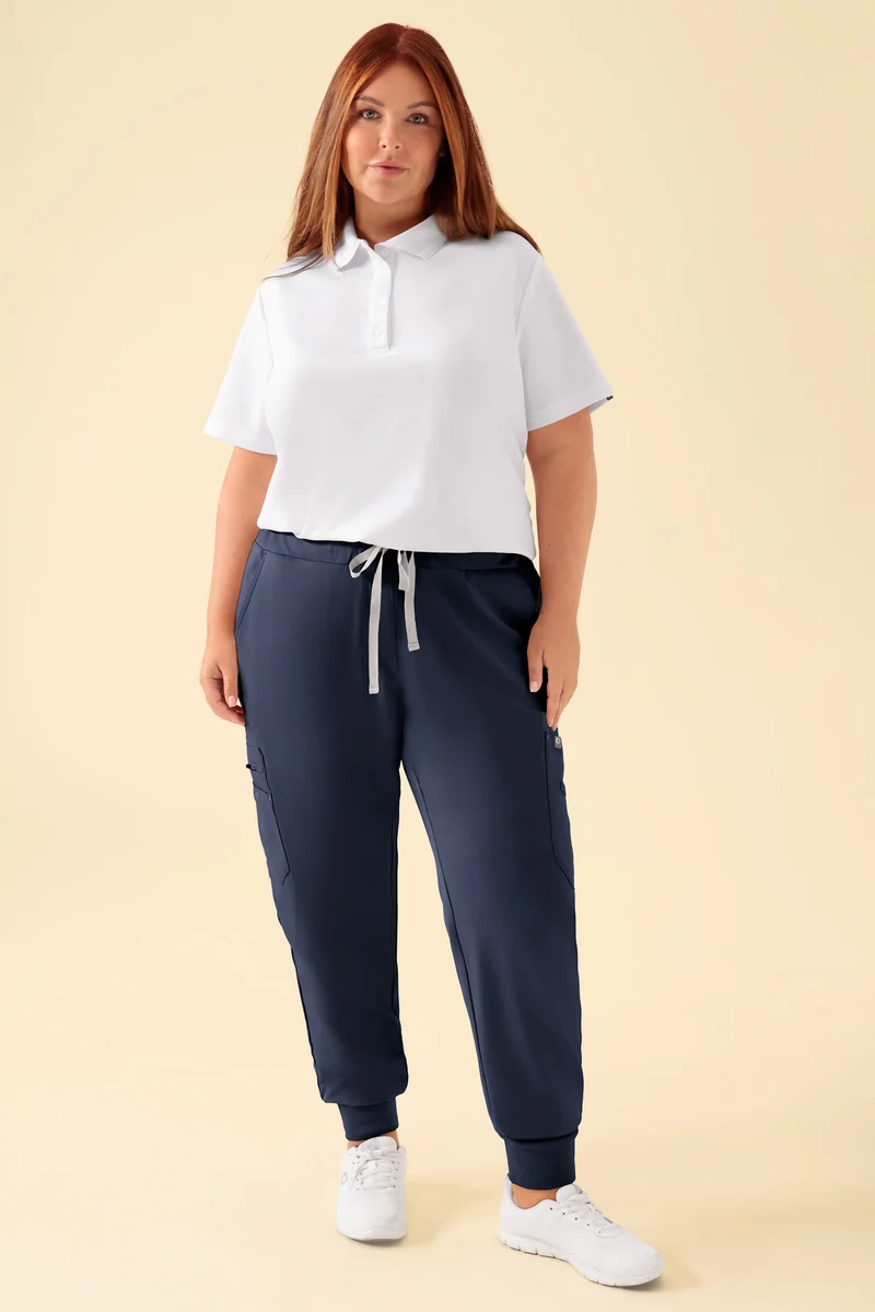 KAERE Hose Damen - Saumbündchen mit Beintaschen navy