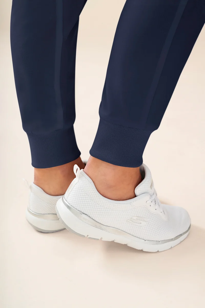 KAERE Hose Damen - Saumbündchen mit Beintaschen navy