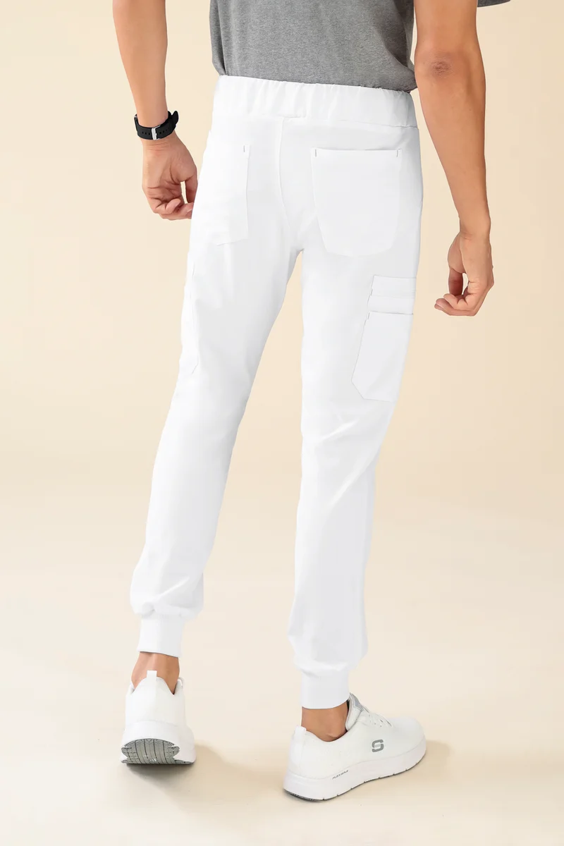 KAERE Hose Herren - Saumbündchen mit Beintaschen weiß