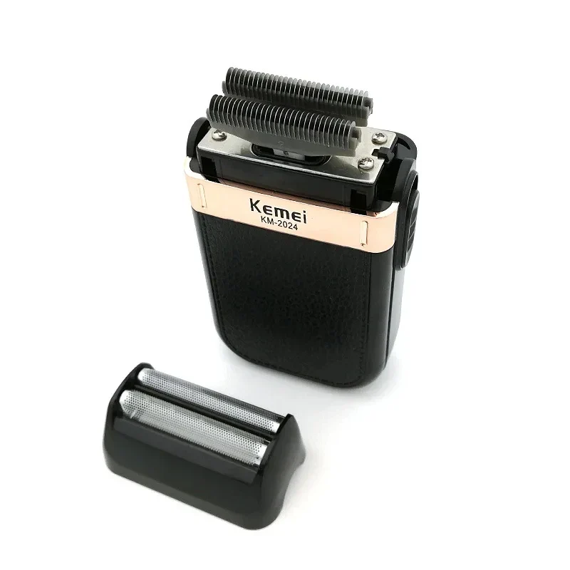 Kemei KM-2024 Elektrorasierer mit USB-Aufladung, zusätzlicher Schneidkopf, hin- und hergehender Twin-Blade-Rasierer, Bartschneider