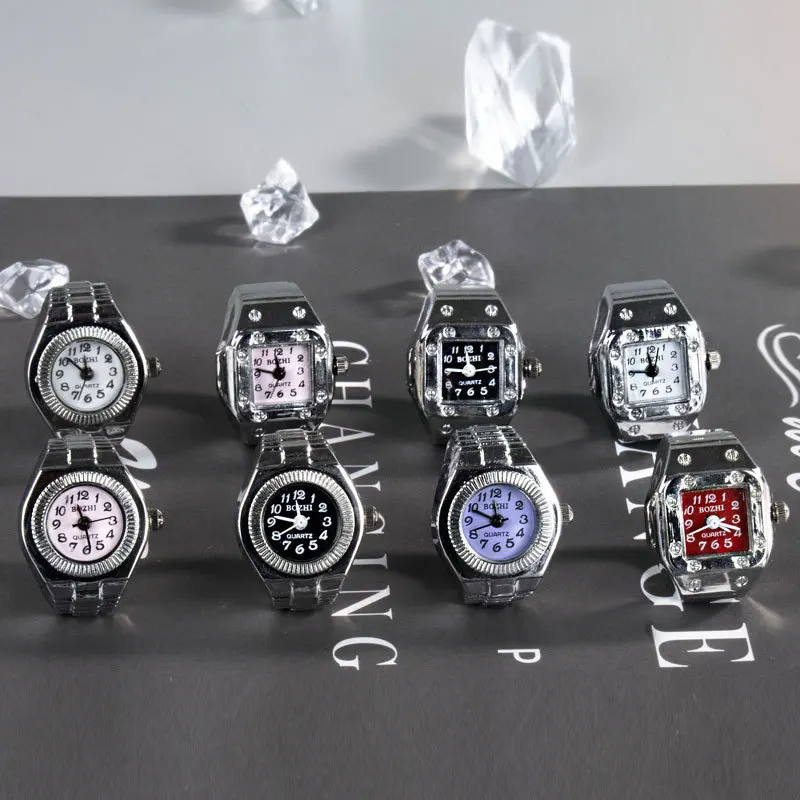 Fashion Fingeruhr Ringuhr Punk Finger Mini Uhr Quarzuhr Ring Herren Damen